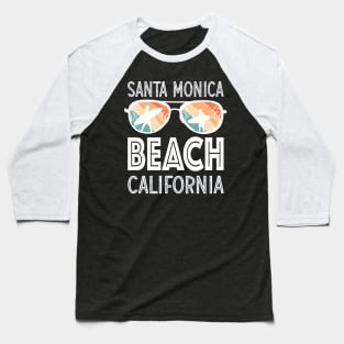 Santa Monica California Surfing Sunglasses Tropical Summer Baseball T-Shirt